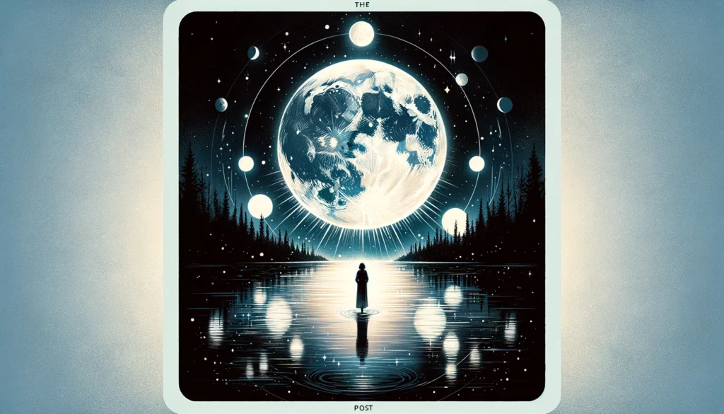 "Image representing intuition, sensitivity, and connection to the subconscious with 'The Moon' Tarot card. Sets a tranquil and insightful tone for your article, discussing its reflection of individuals deeply connected to their inner world and psychic abilities."





