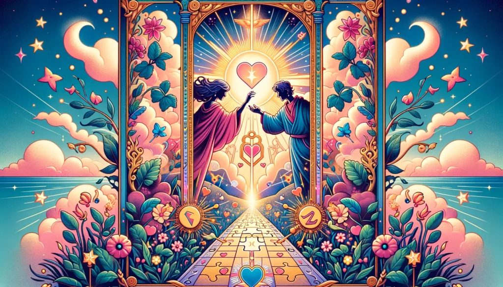 "Illustration representing the quest for genuine connection, unity, and the fulfillment of love."