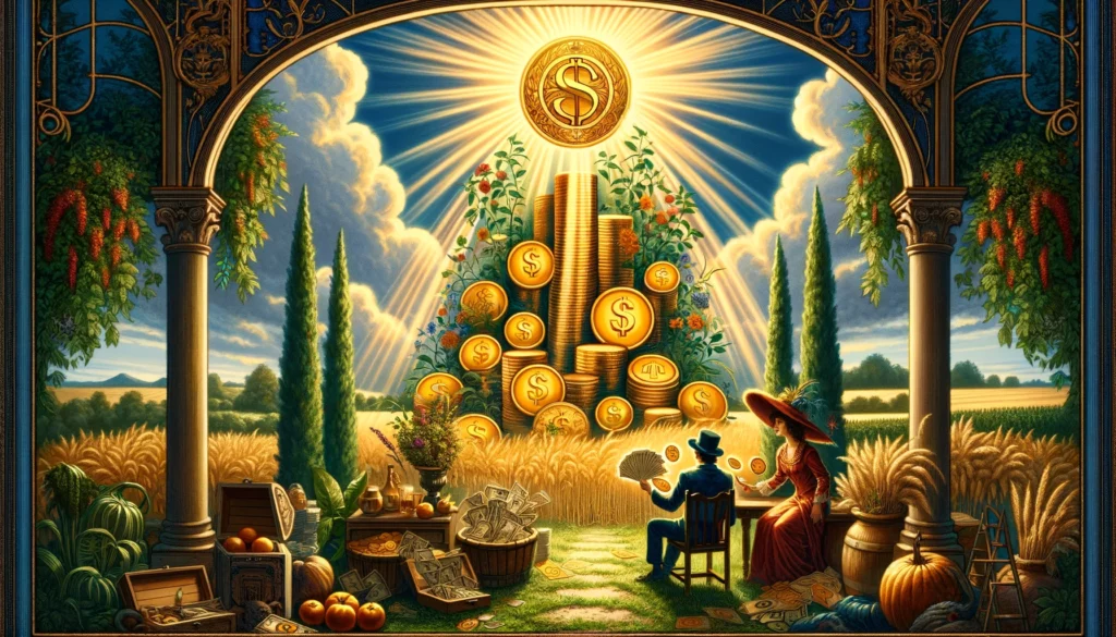 The image vividly suggests a "Yes" answer, symbolizing the achievement of financial stability, successful family relationships, and the realization of long-term goals. It emphasizes a state of fulfillment and prosperity, highlighting the positive outcome of diligent work, the strength of familial bonds, and the comfort of financial security. The visualization depicts a scene of contentment and abundance, with symbols of wealth and harmony indicating the fulfillment of aspirations and the attainment of enduring success.